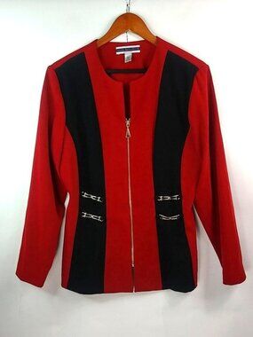 Amanda Smith 14P Black Red Blazer JacketPetite